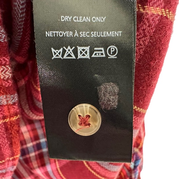 Pilcro Anthropologie Women Breezy Plaid Button Down Shirt XS Maroon Long Sleeve - Picture 8 of 10